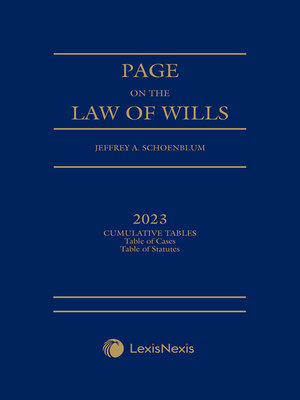 cover image of Page on the Law of Wills